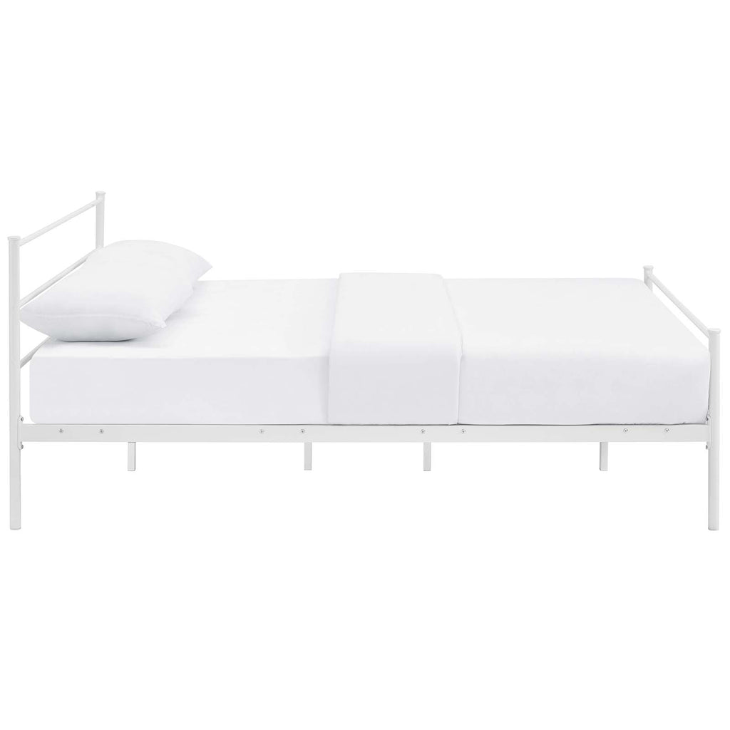 Alina Queen Platform Bed Frame in White