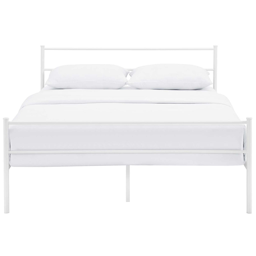 Alina Queen Platform Bed Frame in White