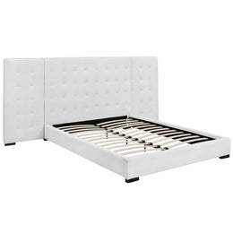 Sierra Queen Upholstered Fabric Platform Bed in White