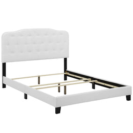 Amelia Twin Upholstered Fabric Bed in White