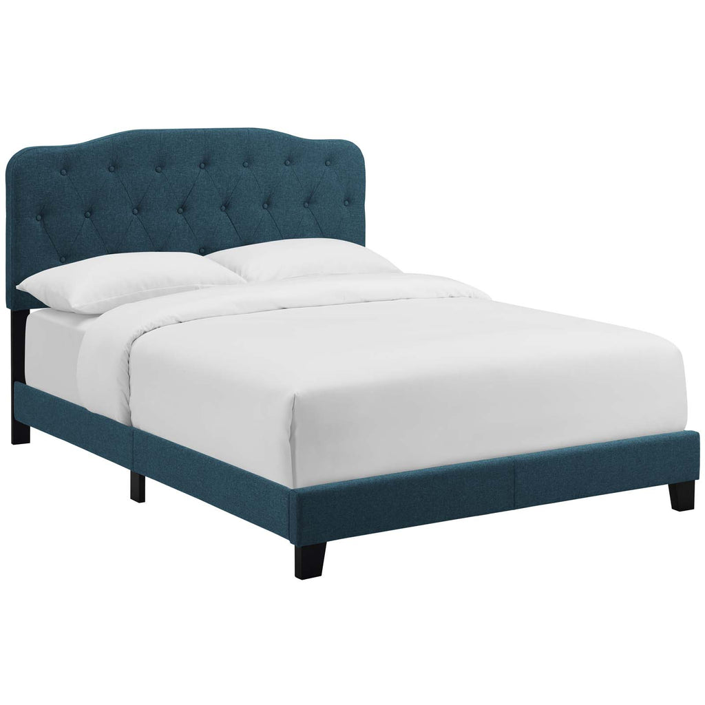 Amelia Full Upholstered Fabric Bed in Azure