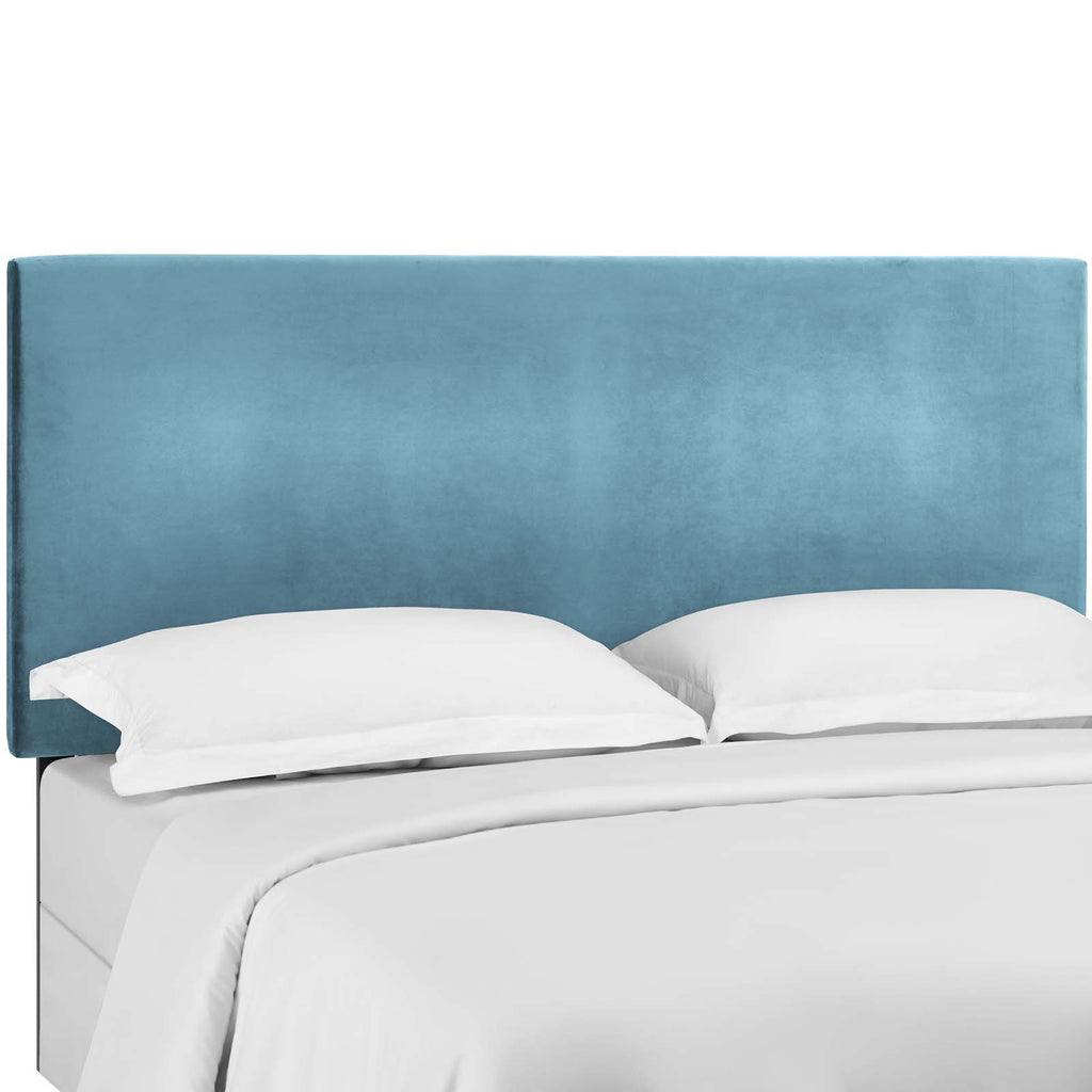 Taylor Twin Upholstered Performance Velvet Headboard in Sea Blue