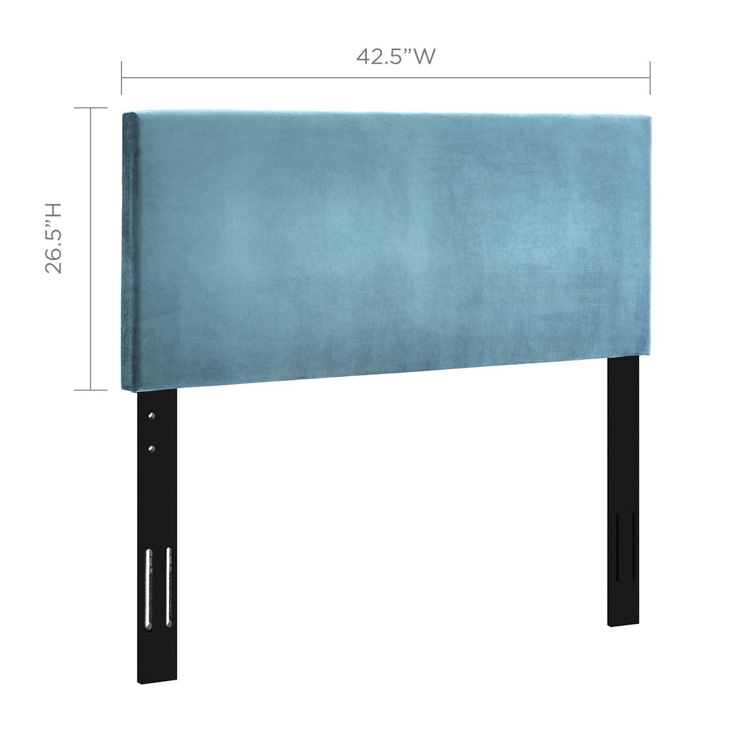 Taylor Twin Upholstered Performance Velvet Headboard in Sea Blue