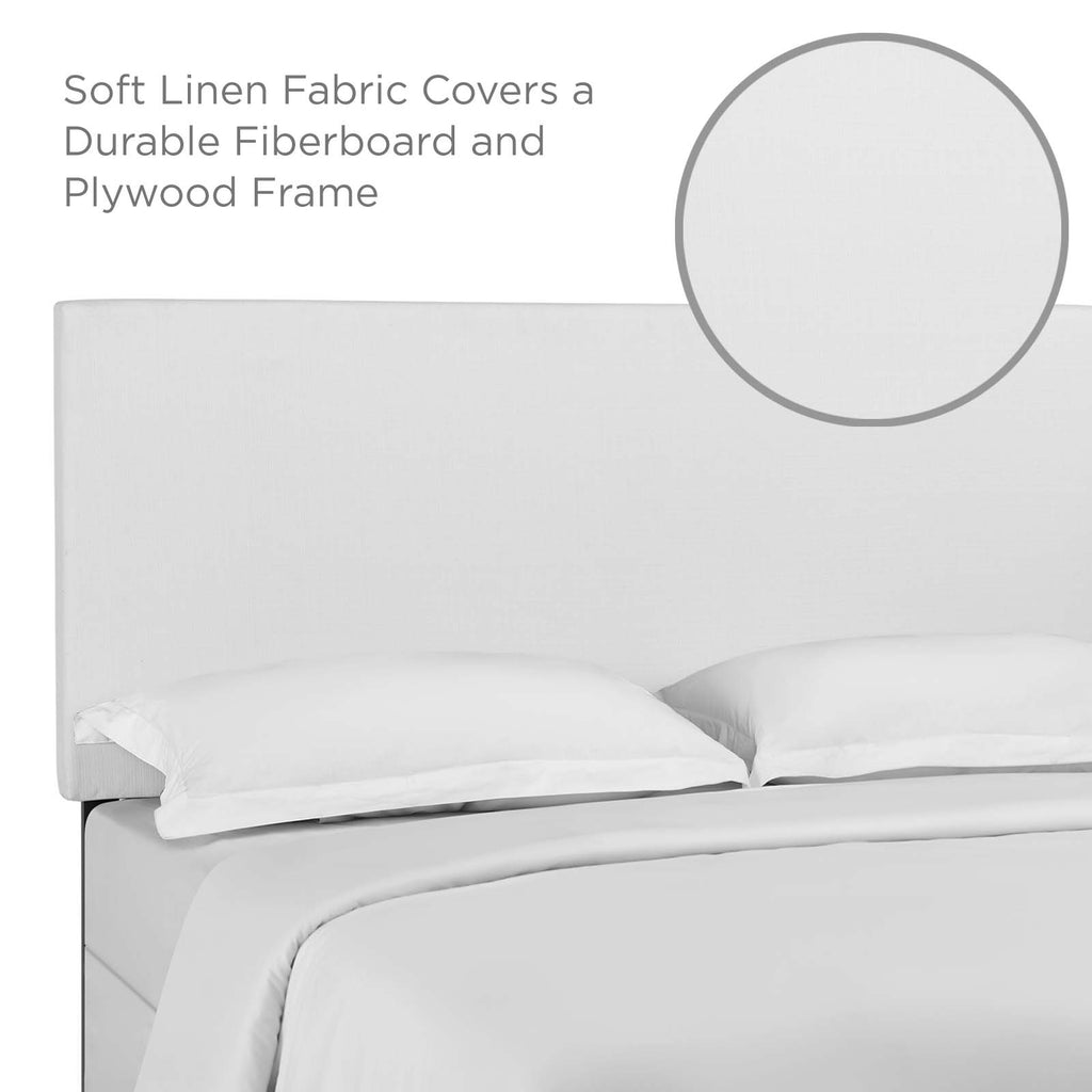 Taylor Full / Queen Upholstered Linen Fabric Headboard in White