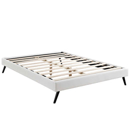 Loryn Full Vinyl Bed Frame with Round Splayed Legs in White