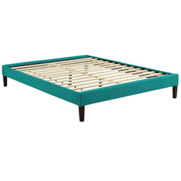 Tessie Full Fabric Bed Frame with Squared Tapered Legs in Teal