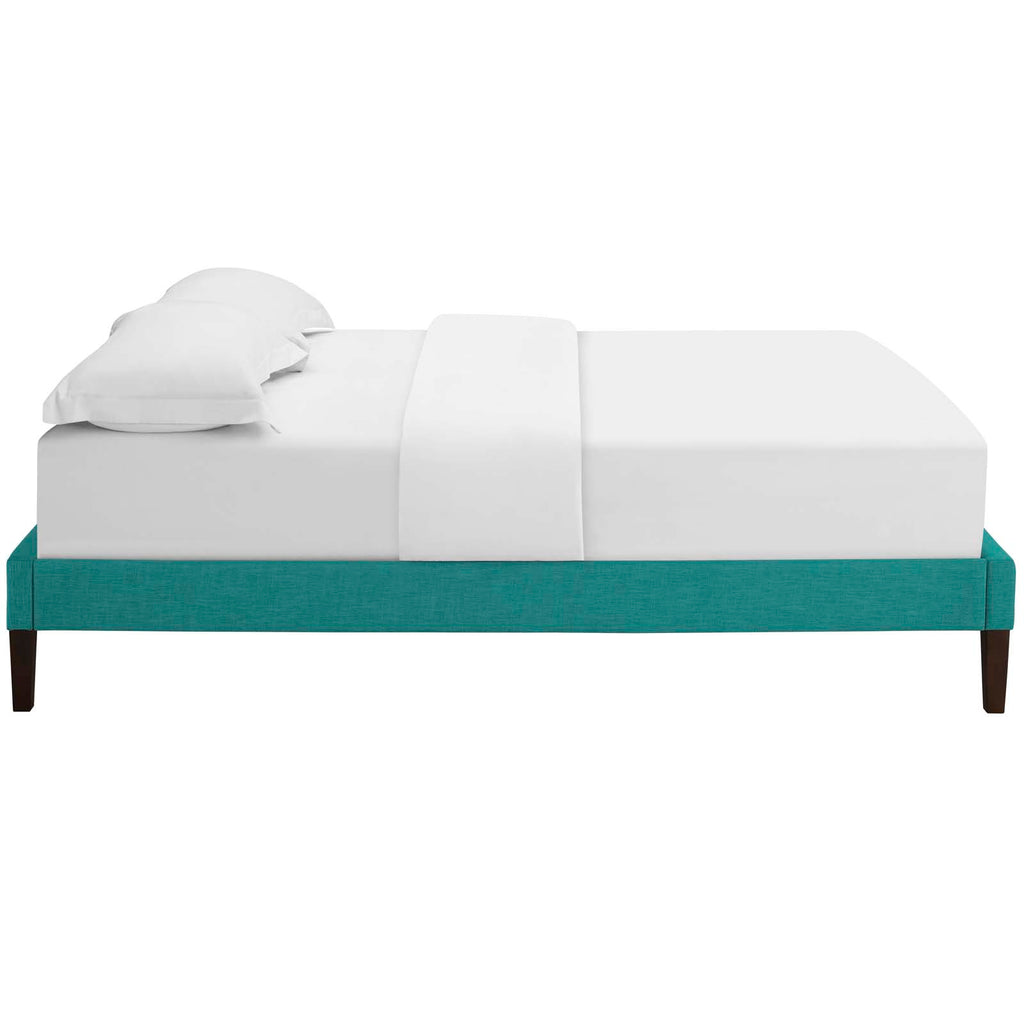 Tessie Full Fabric Bed Frame with Squared Tapered Legs in Teal