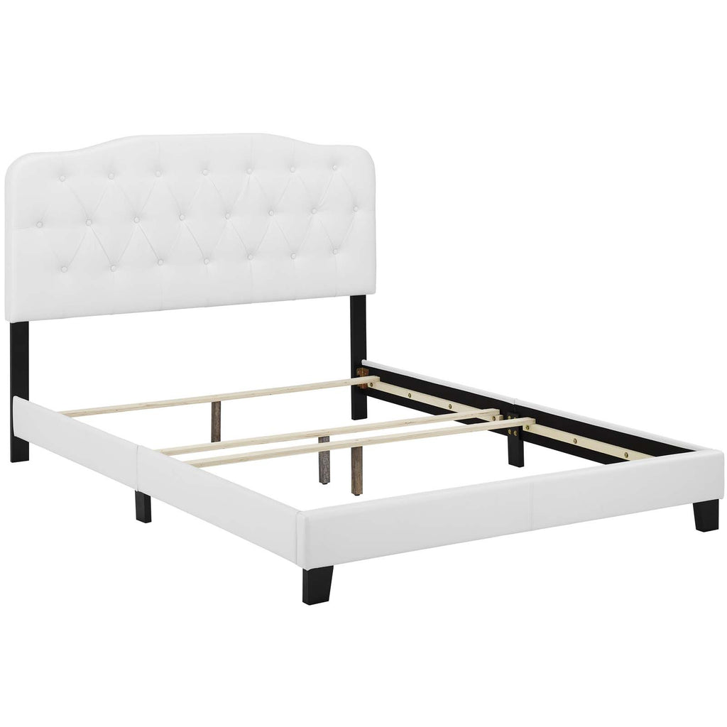Amelia Full Faux Leather Bed in White