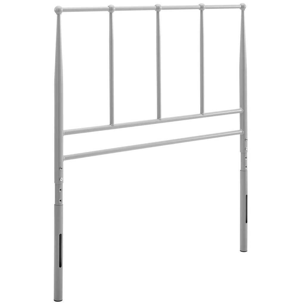 Kiana Twin Metal Stainless Steel Headboard in Gray