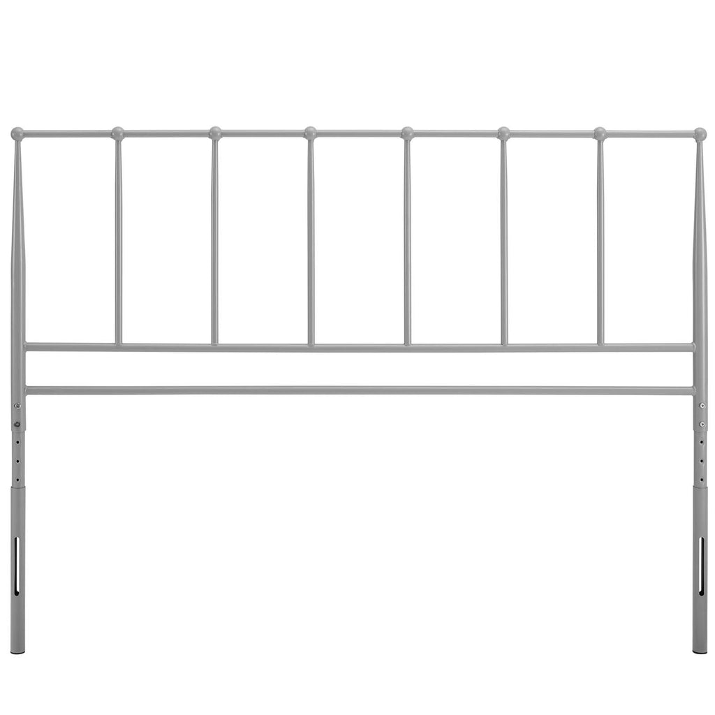 Kiana King Metal Stainless Steel Headboard in Gray