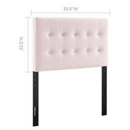Emily Twin Biscuit Tufted Performance Velvet Headboard in Pink