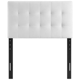 Lily Biscuit Tufted Twin Performance Velvet Headboard in White