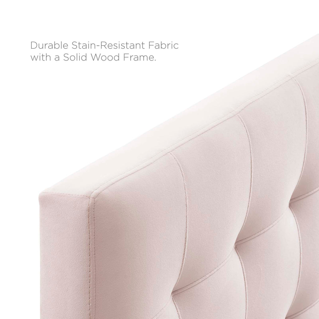 Lily Biscuit Tufted Full Performance Velvet Headboard in Pink