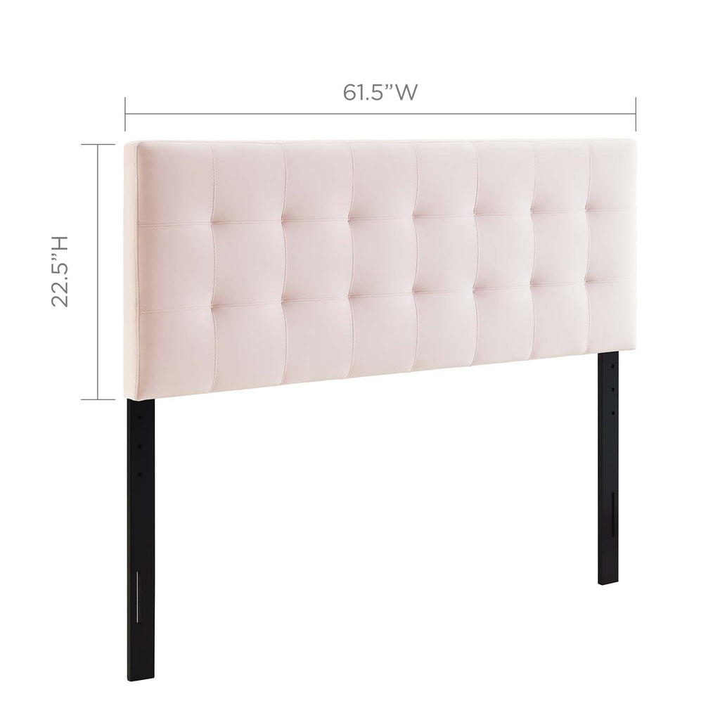 Lily Queen Biscuit Tufted Performance Velvet Headboard in Pink