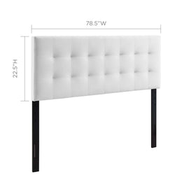 Lily King Biscuit Tufted Performance Velvet Headboard in White