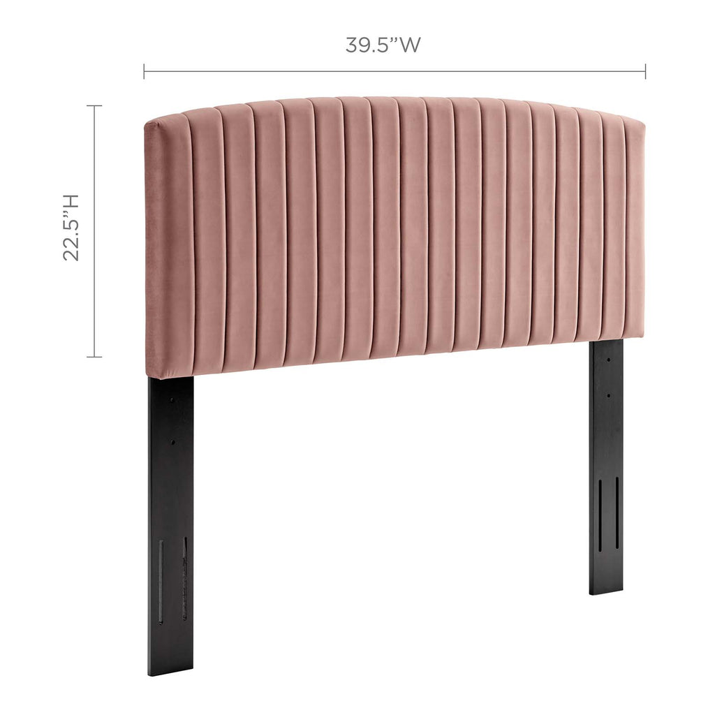 Rebecca Performance Velvet Twin Headboard in Dusty Rose