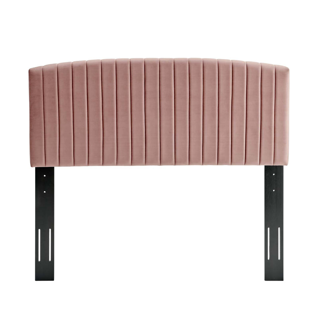 Rebecca Performance Velvet Twin Headboard in Dusty Rose