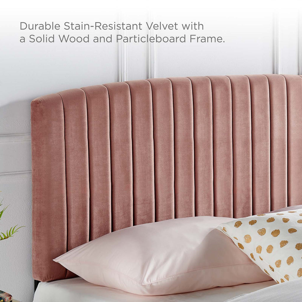 Rebecca Performance Velvet Full / Queen Headboard in Dusty Rose