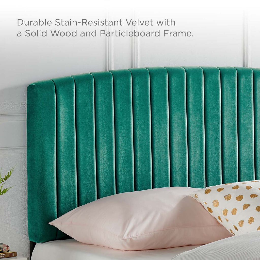 Rebecca Performance Velvet Full / Queen Headboard in Teal