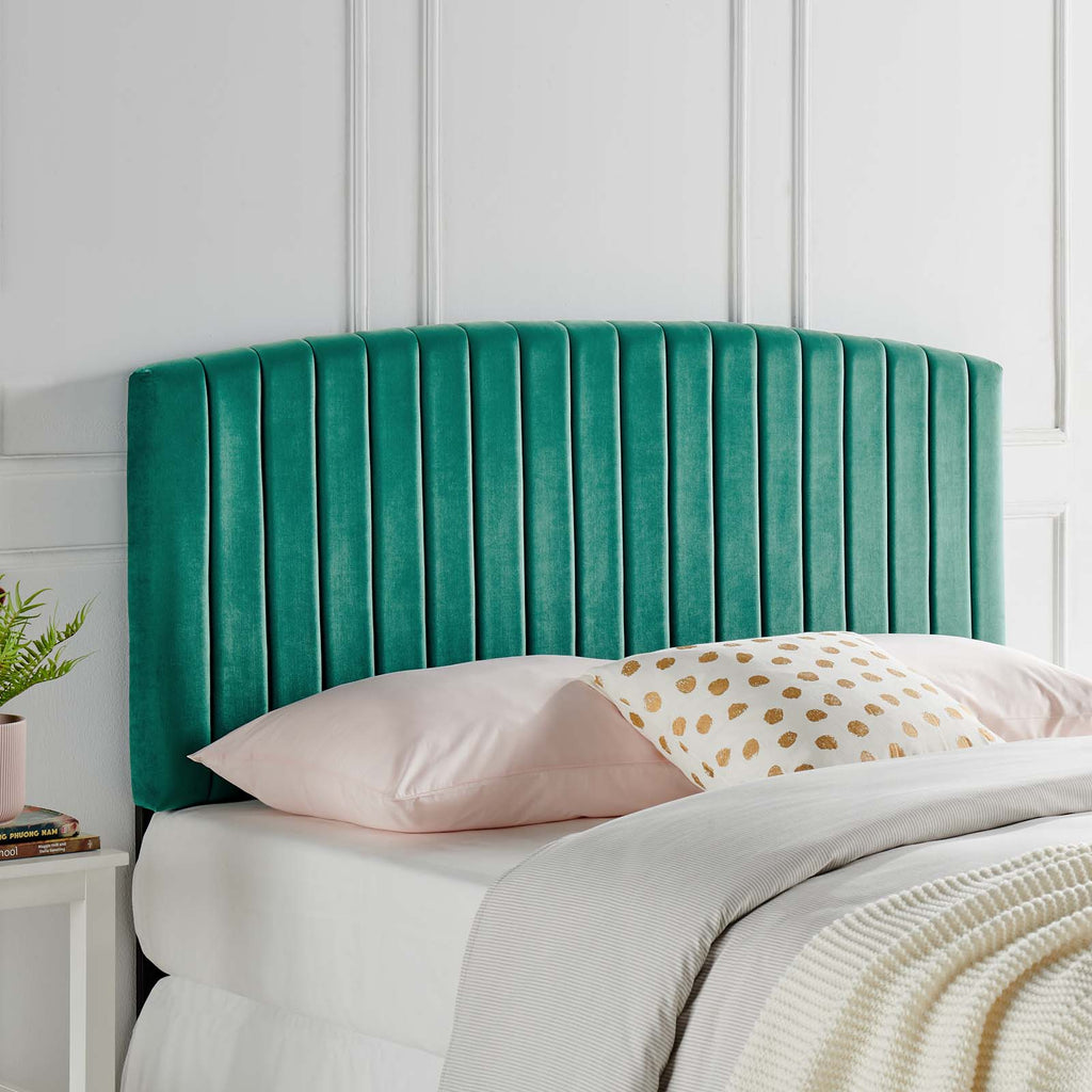 Rebecca Performance Velvet Full / Queen Headboard in Teal