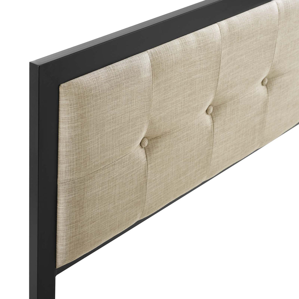 Teagan Tufted Full Headboard in Black Beige