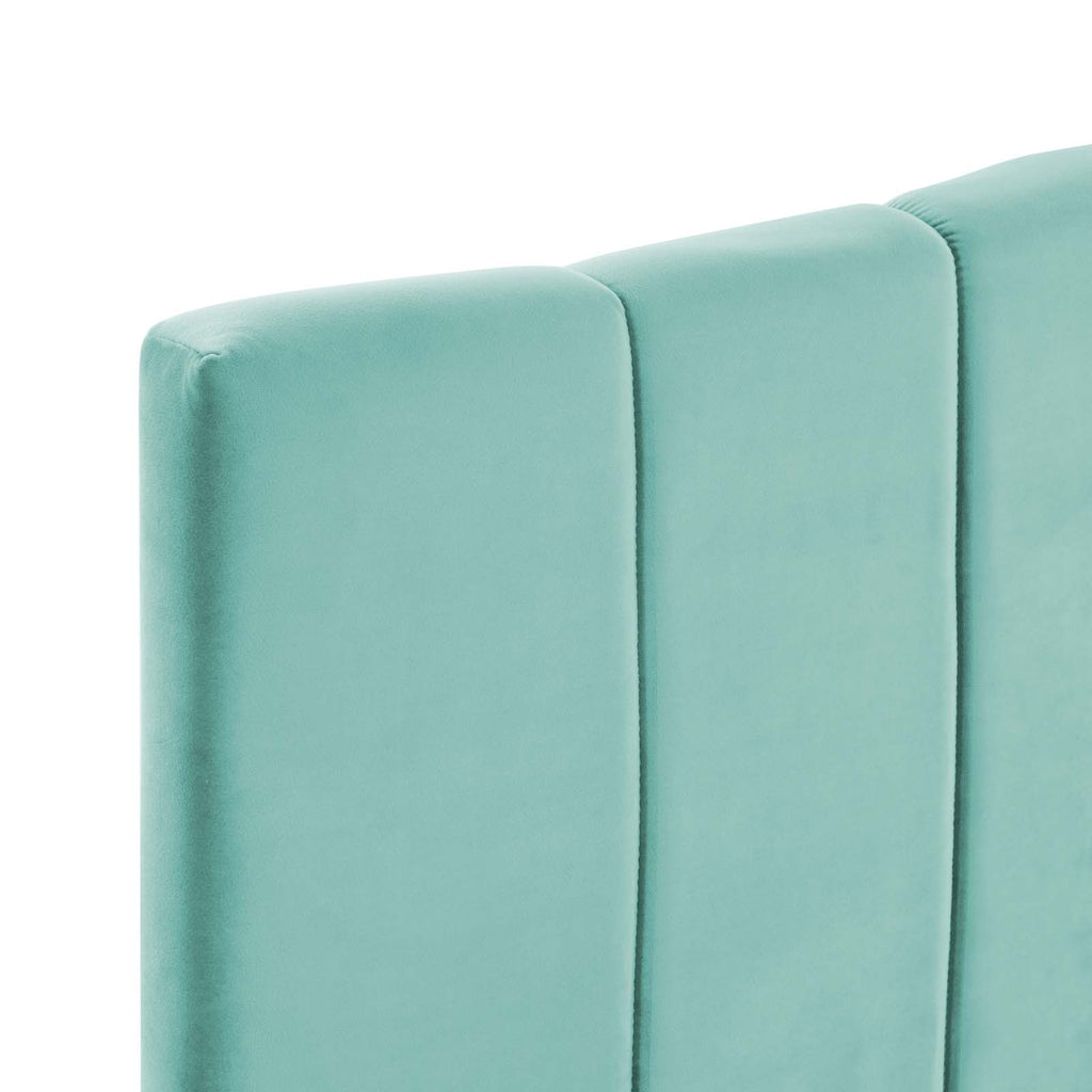 Camilla Channel Tufted Full/Queen Performance Velvet Headboard in Mint