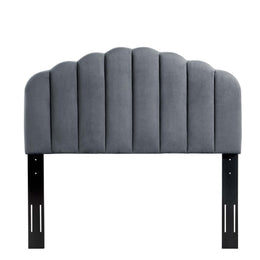 Veronique Twin Performance Velvet Headboard in Charcoal