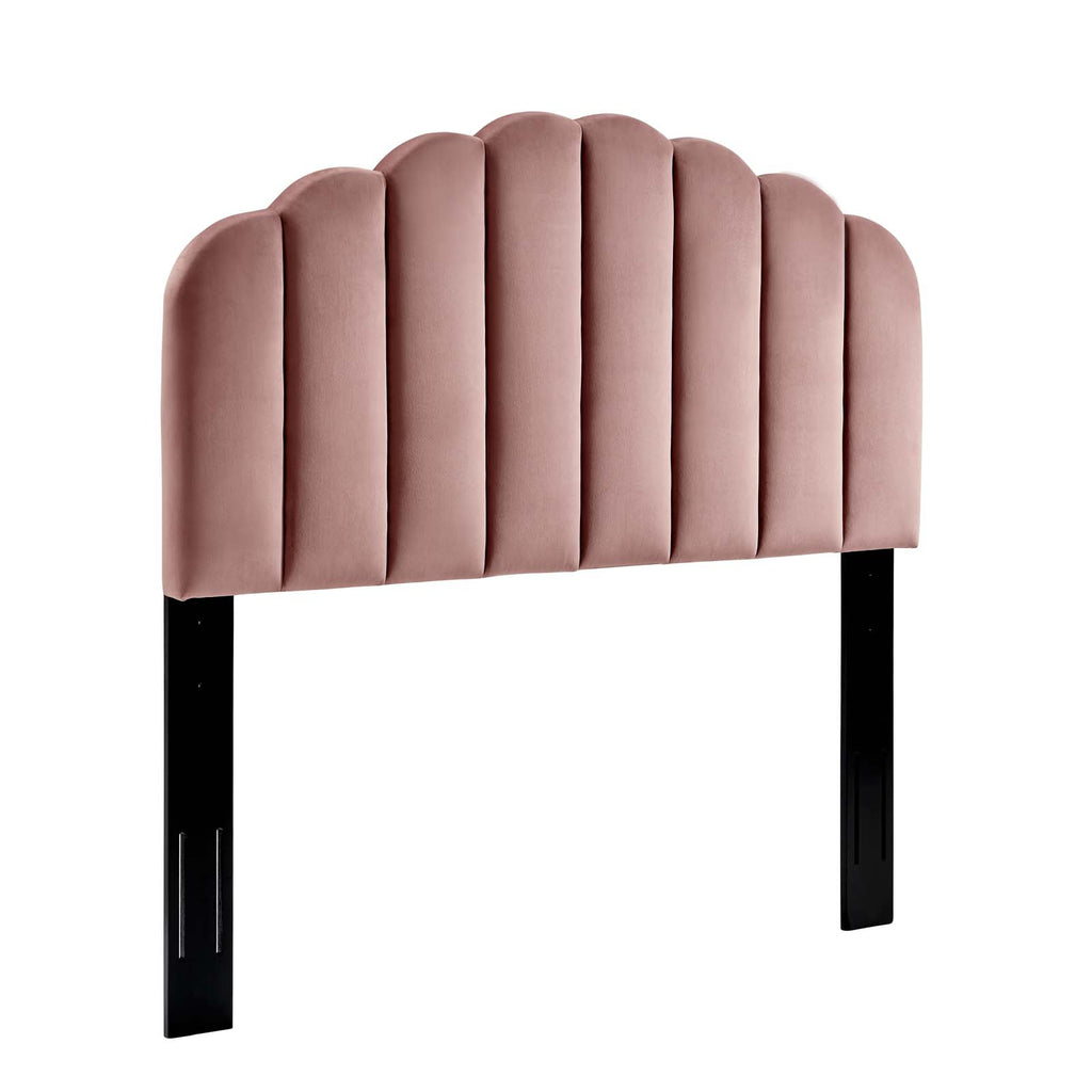 Veronique Twin Performance Velvet Headboard in Dusty Rose