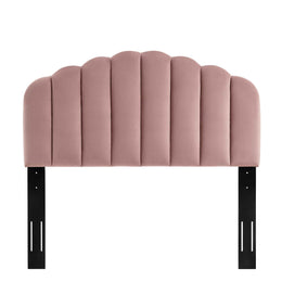 Veronique Twin Performance Velvet Headboard in Dusty Rose