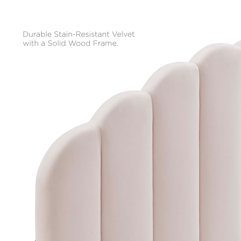 Veronique Twin Performance Velvet Headboard in Pink