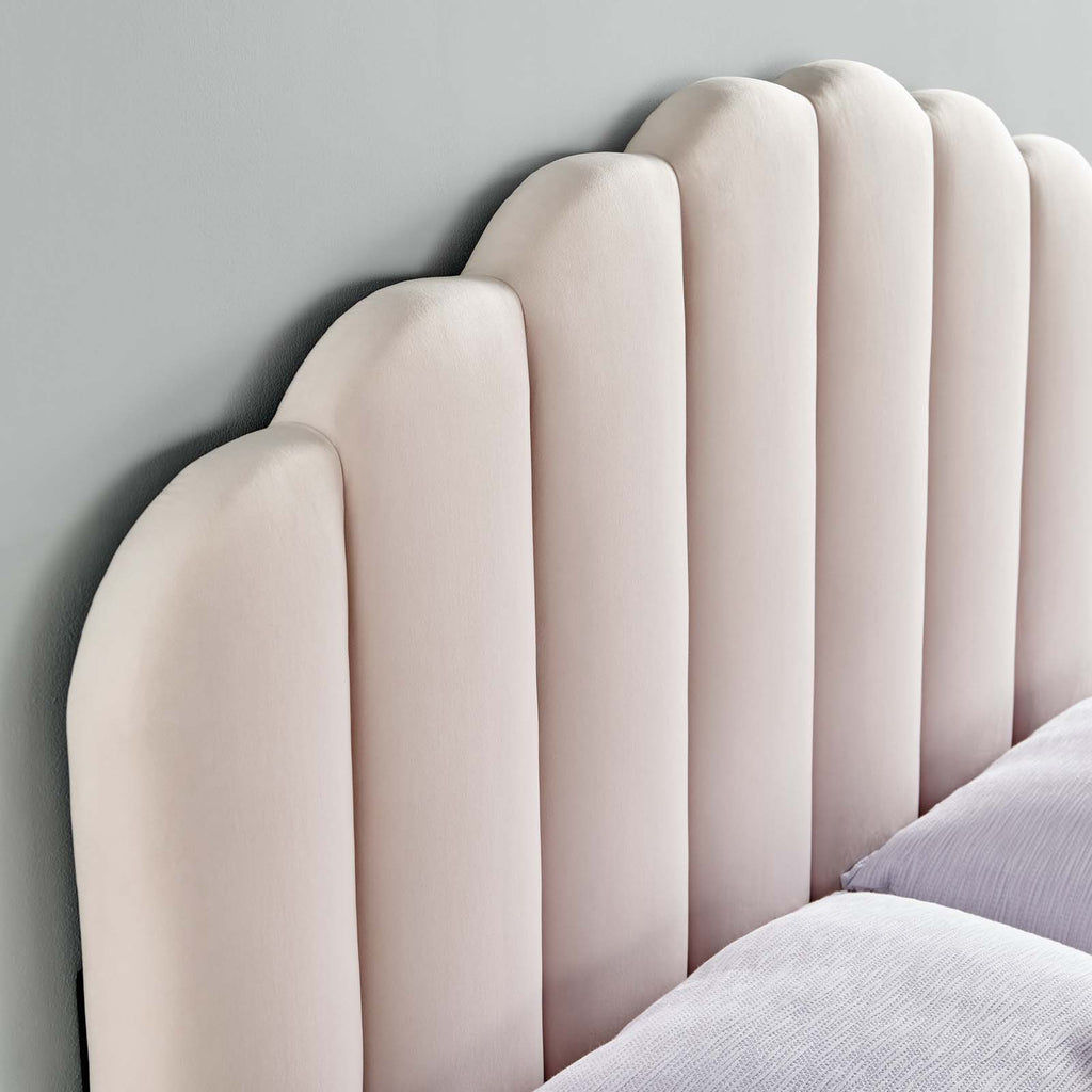 Veronique Twin Performance Velvet Headboard in Pink