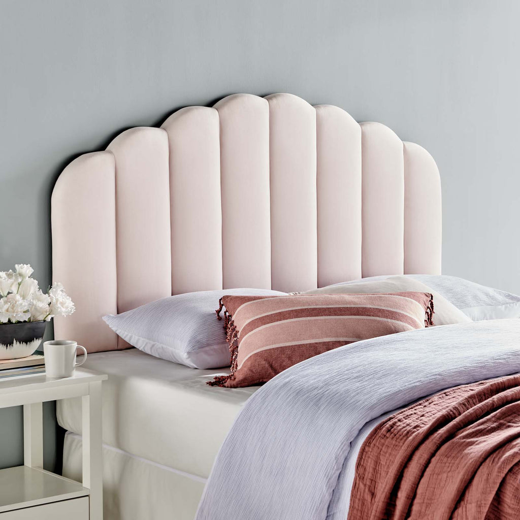 Veronique Full/Queen Performance Velvet Headboard in Pink