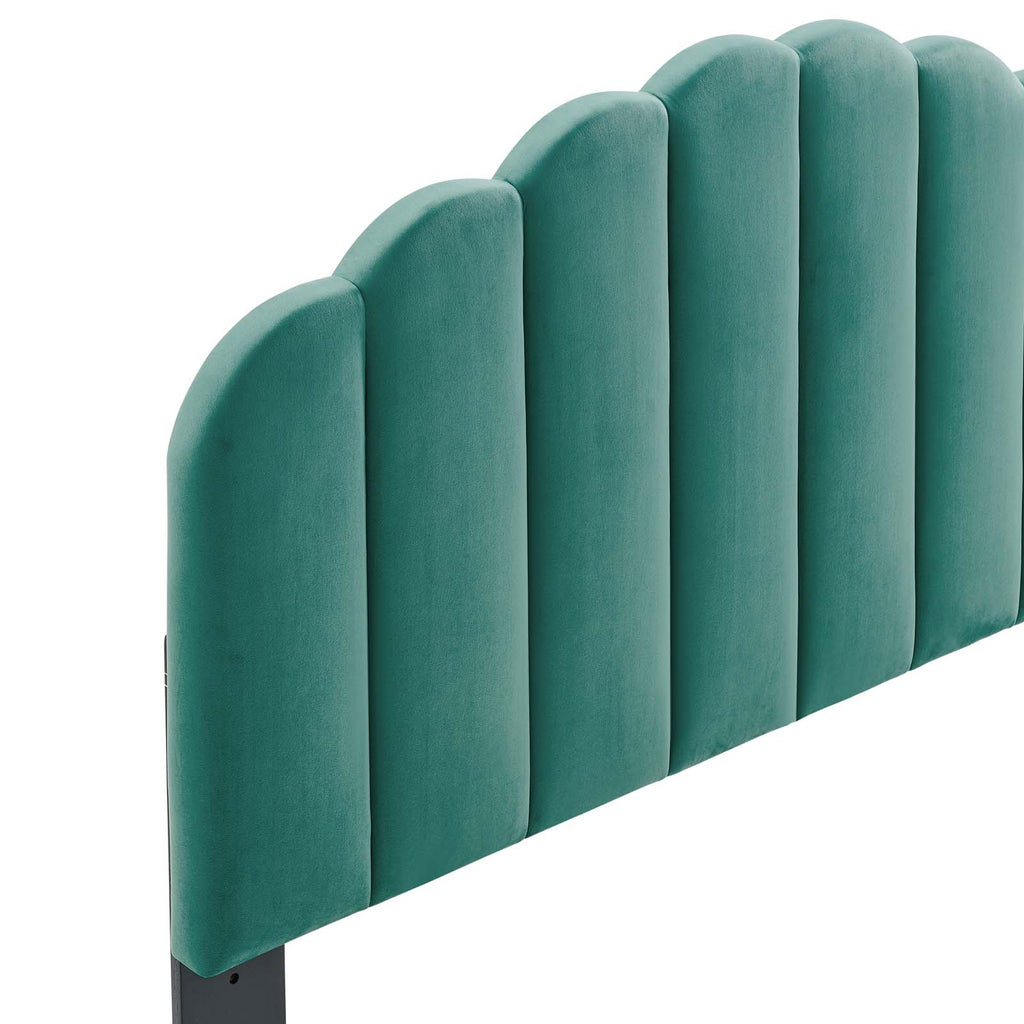 Veronique King/California King Performance Velvet Headboard in Teal