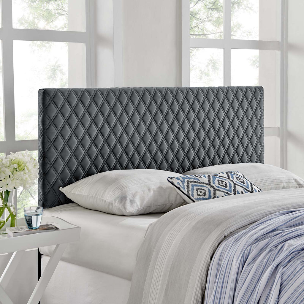 Angela Full/Queen Performance Velvet Headboard in Charcoal