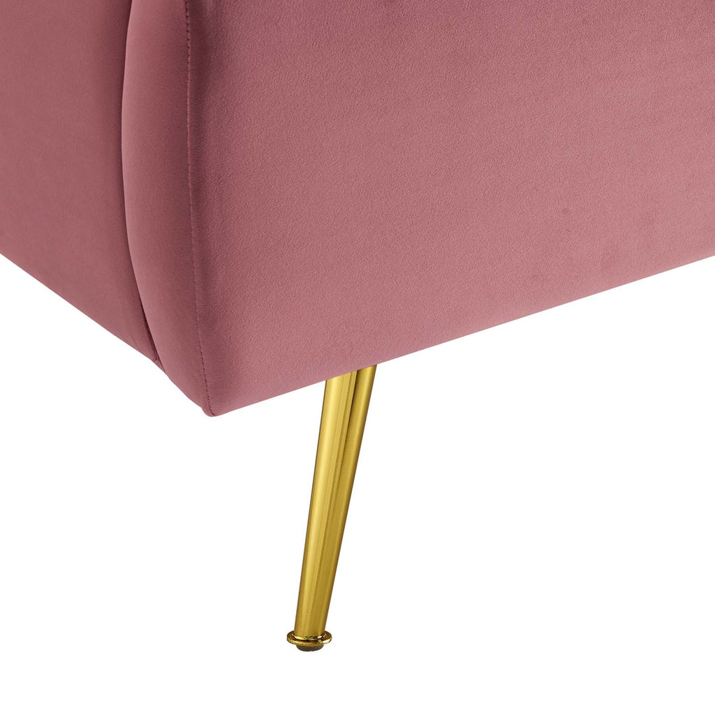 Lana Queen Performance Velvet Wingback Platform Bed in Dusty Rose