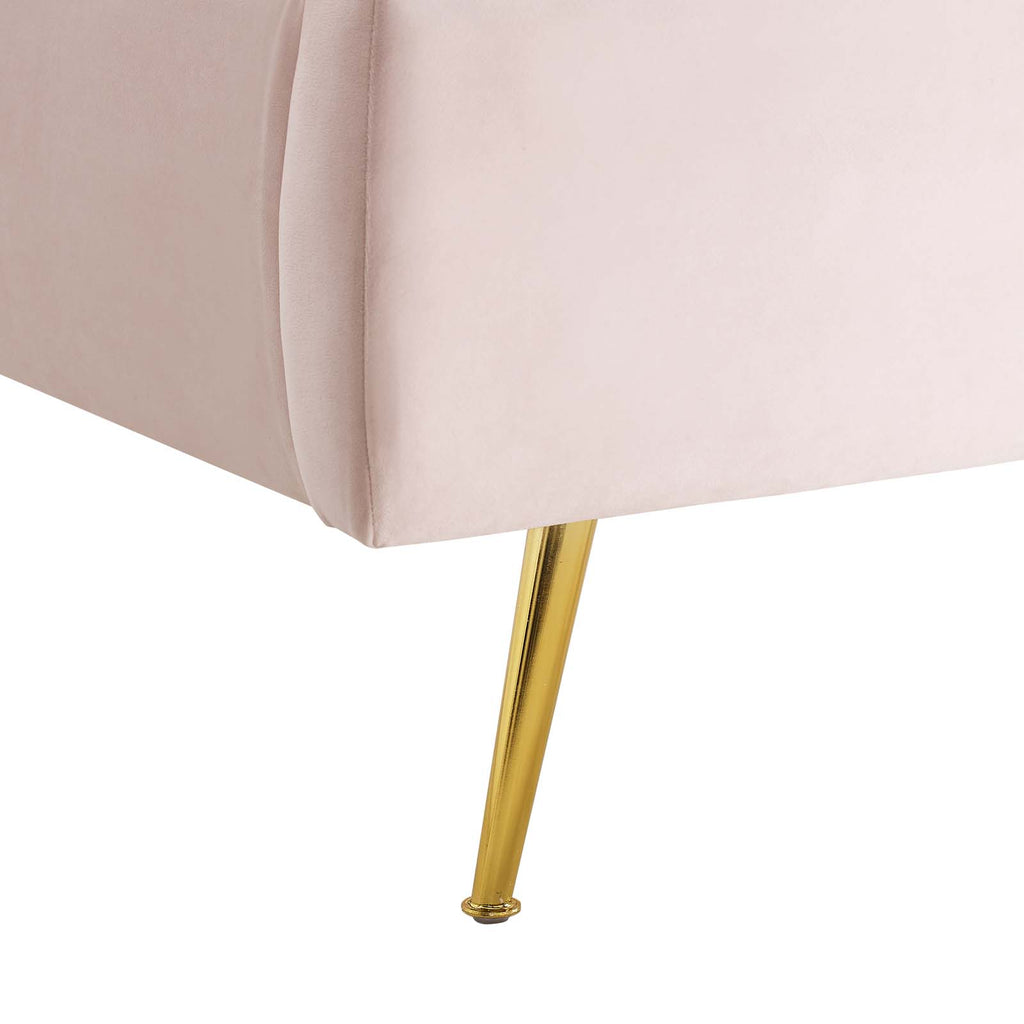 Lana Queen Performance Velvet Wingback Platform Bed in Pink