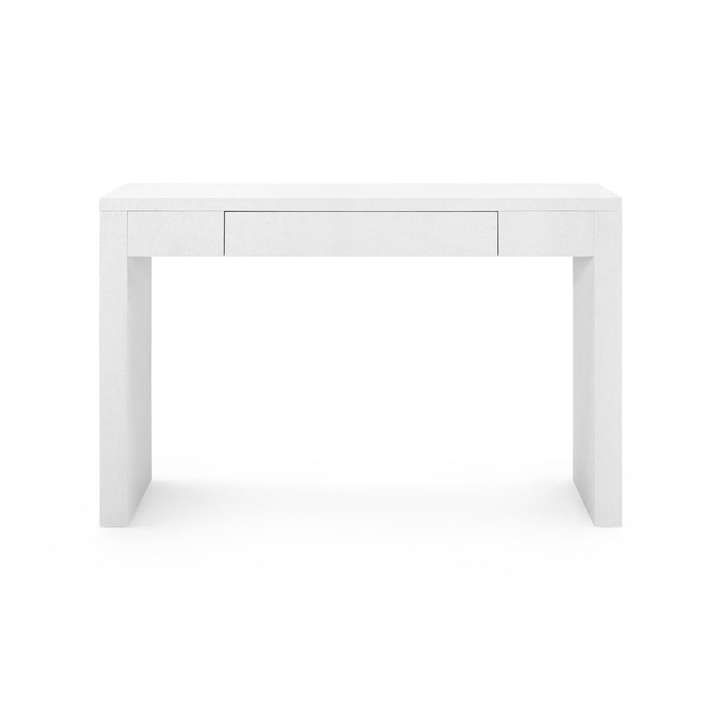 Morgan Grasscloth Console Table - Chiffon White