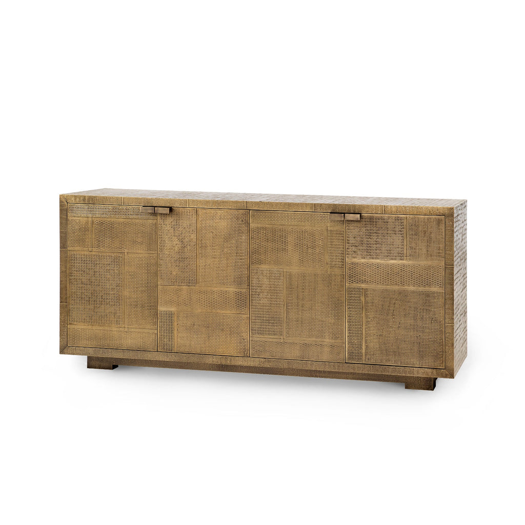 Mark 4-Door Cabinet - Antique Brass