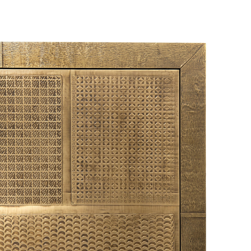 Mark 4-Door Cabinet - Antique Brass