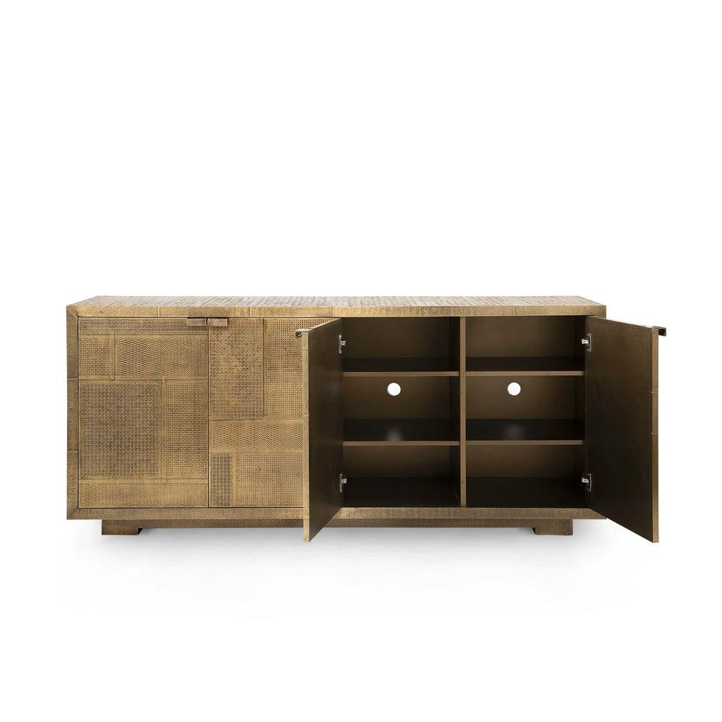 Mark 4-Door Cabinet - Antique Brass