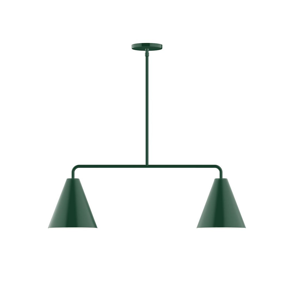 2-Light Axis Linear Pendant, Forest Green - MSG420-42