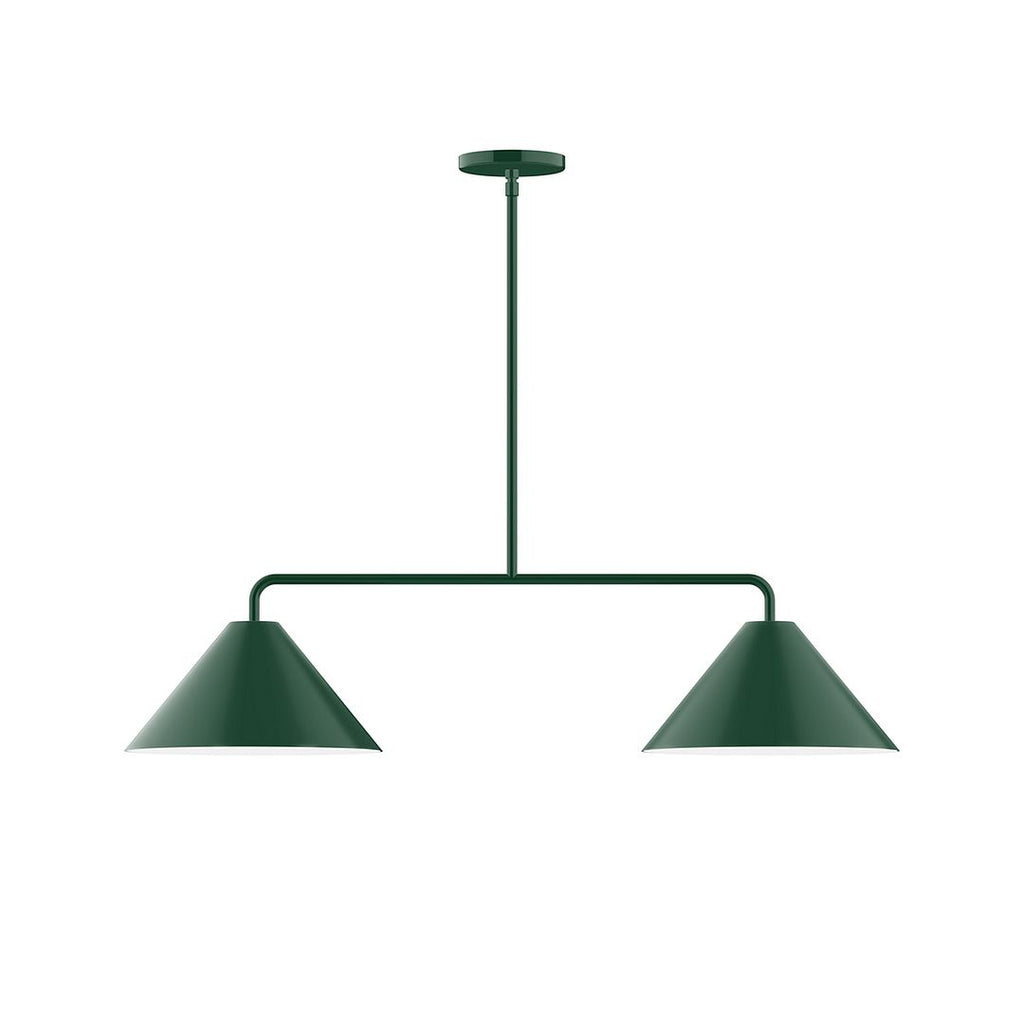 2-Light Axis Linear Pendant, Forest Green - MSG422-42