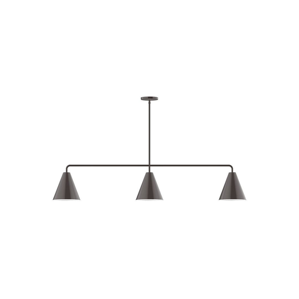 3-Light Axis Linear Pendant, Architectural Bronze - MSN420-51