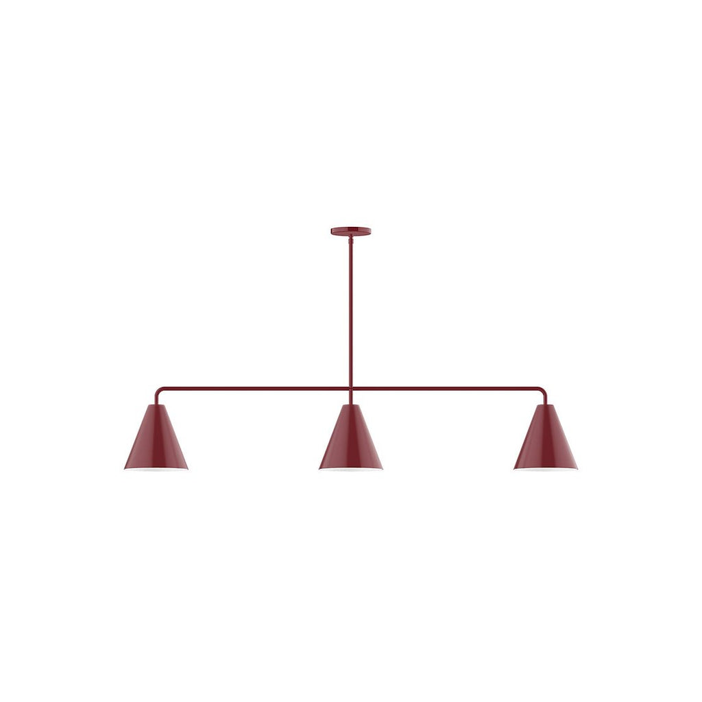 3-Light Axis Linear Pendant, Barn Red - MSN420-55