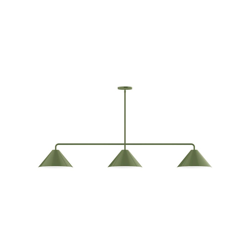 3-Light Axis Linear Pendant, Fern Green - MSN422-22