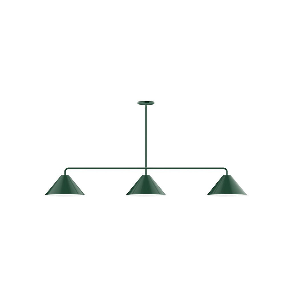 3-Light Axis Linear Pendant, Forest Green - MSN422-42