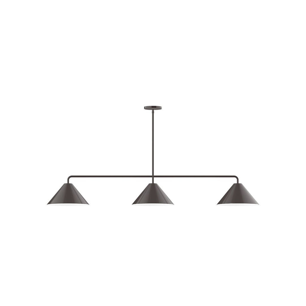 3-Light Axis Linear Pendant, Architectural Bronze - MSN422-51