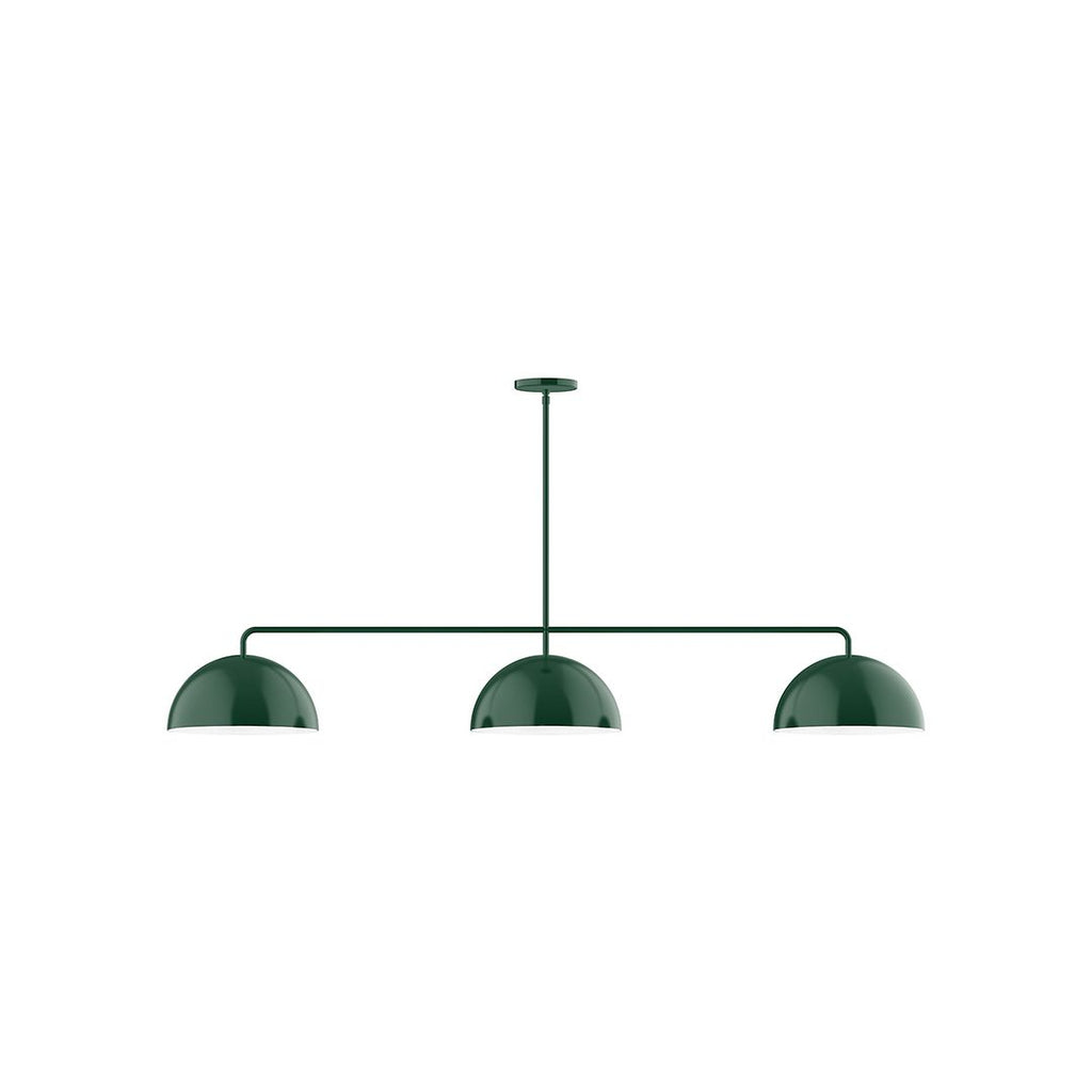 3-Light Axis Linear Pendant, Forest Green - MSN432-42