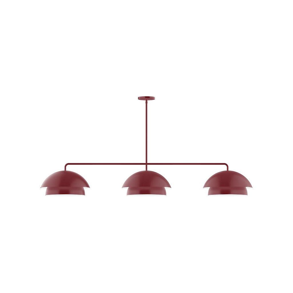 3-Light Axis Linear Pendant, Barn Red - MSNX445-55