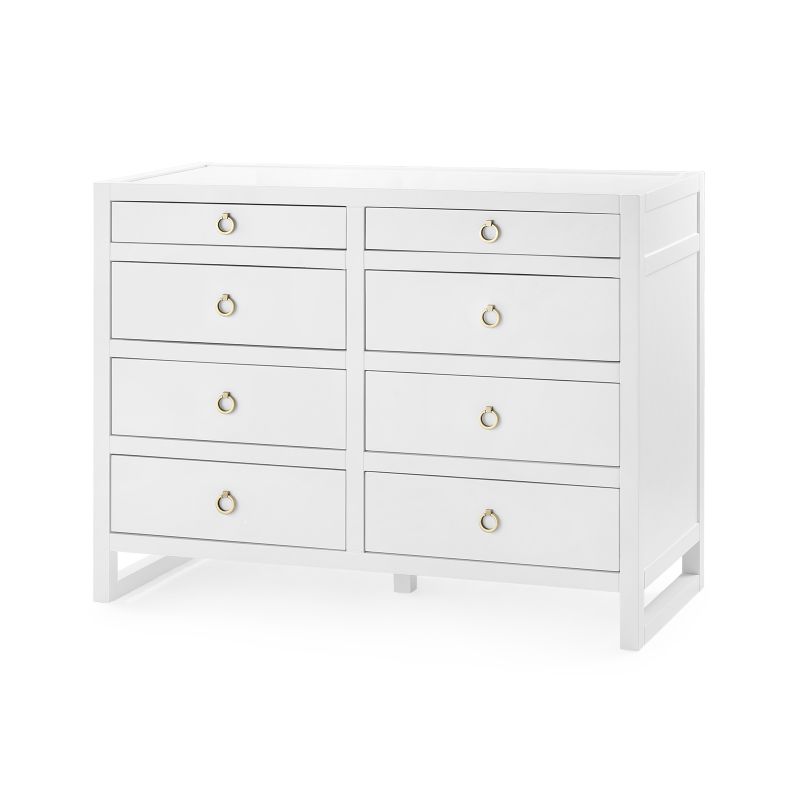 Newton Large 8-Drawer - White Pearl